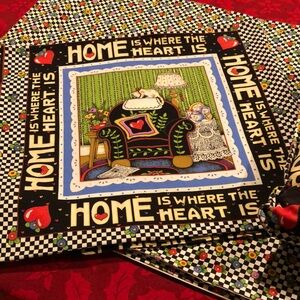 Mary Englebreit “Home is Where the Heart Is” Tablecloth, Window Valances &Pillow
